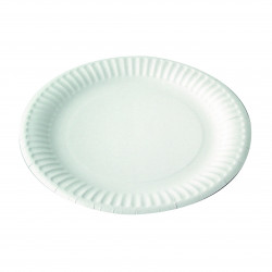100x Assiettes en carton blanc 15 cm - Assiettes jetables