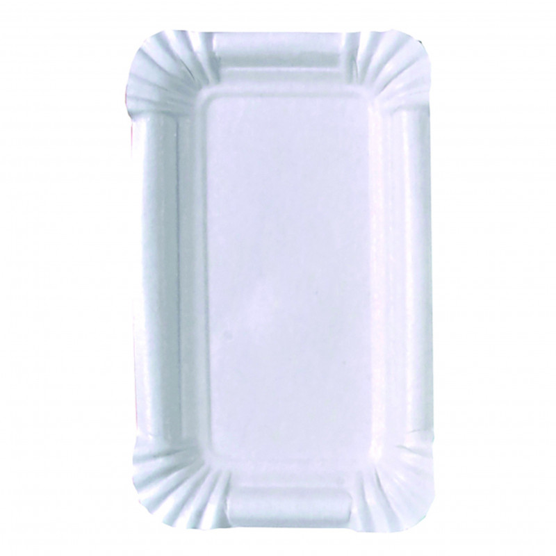 Petite assiette en carton blanche pour entrée ou dessert.