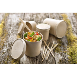 Pot Carton Kraft Brun Chaud Et Froid Par 50 unités L: 9,7 cm l: 7,5 cm H: 9,8 cm