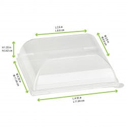 Couvercle Pet Transparent "Bionchic" Par 100 unités L: 11,2 cm l: 11,2 cm H: 3,6 cm