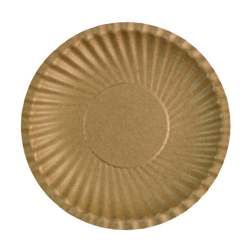 Assiette ronde en carton brun 17,8 cm x 50 unités