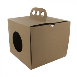 Boîte en carton noir pour repas à emporter, emballage jetable recyclable de  contenance 1500 ml.