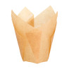 Caissette de cuisson forme tulipe en papier brun siliconé  - 11 cm x 11 cm x 6 cm - 100 unités