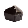 Boite repas carton noir  - 1500ml - 21,5 cm x 16 cm x 6,5 cm - 50 unités