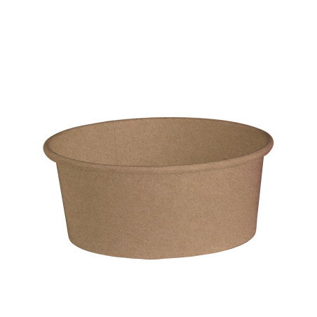 Pot "Deli" Rond En Carton Kraft  - 580 ml - 11 cm x 9.5 cm x 7 cm - 25 unités