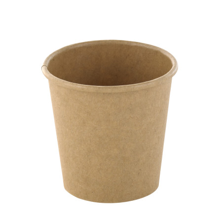 Pot a glace kraft sans plastique  - 100 ml - 6,1 cm x 4,6 cm x 5,8 cm.