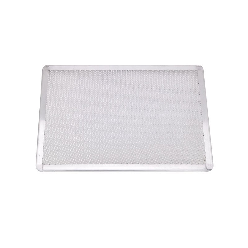 Grille à pizza rectangulaire aluminium à fond ajouré 400x280, H10 mm, 12pcs