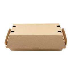 Boîte burger carton kraft brun microcannelé 22,5 x 12,5 x 8,2 cm - 25 unités