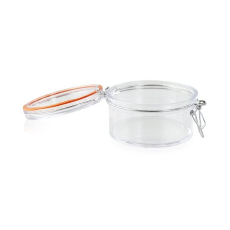 Bocal plastique PS transparent rond 300 ml Diam: 10,6 cm 10,6 x 9,9 x 6,4 cm - 6 unités