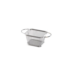 Mini panier friteuse métal avec double anse 17 x 8,5 x 6 cm - 6 unités