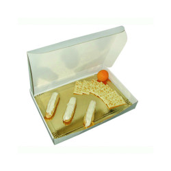 Boîte traiteur lunch carton microcannelé blanc 28 x 19 x 6 cm - 25 unités