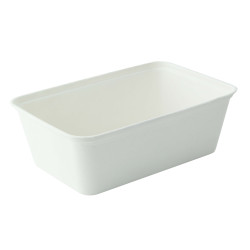 Barquette blanche en pulpe 750 ml 17,2 x 11,6 x 5,8 cm - 25 unités