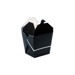 Pot Asie noir carré avec poignée 750 ml 10 x 9,3 x 10,4 cm x 50 unités