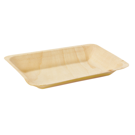 Assiette rectangulaire en bois "Scandinavie" 190x140mm H30mm