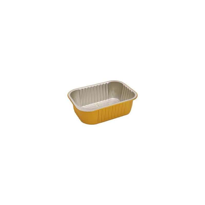 Opseal Barquette aluminium extérieur or/ Intérieur argenté 161x110mm H40mm 680ml