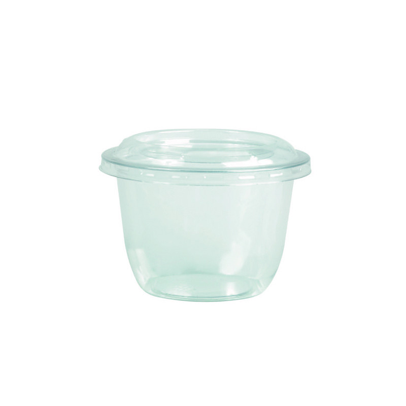 Pot à dessert en plastique PET transparent  H65mm 270ml