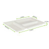 Plateau rectangulaire blanc 3 compartiments en pulpe 40 x 28 cm - 25 unités