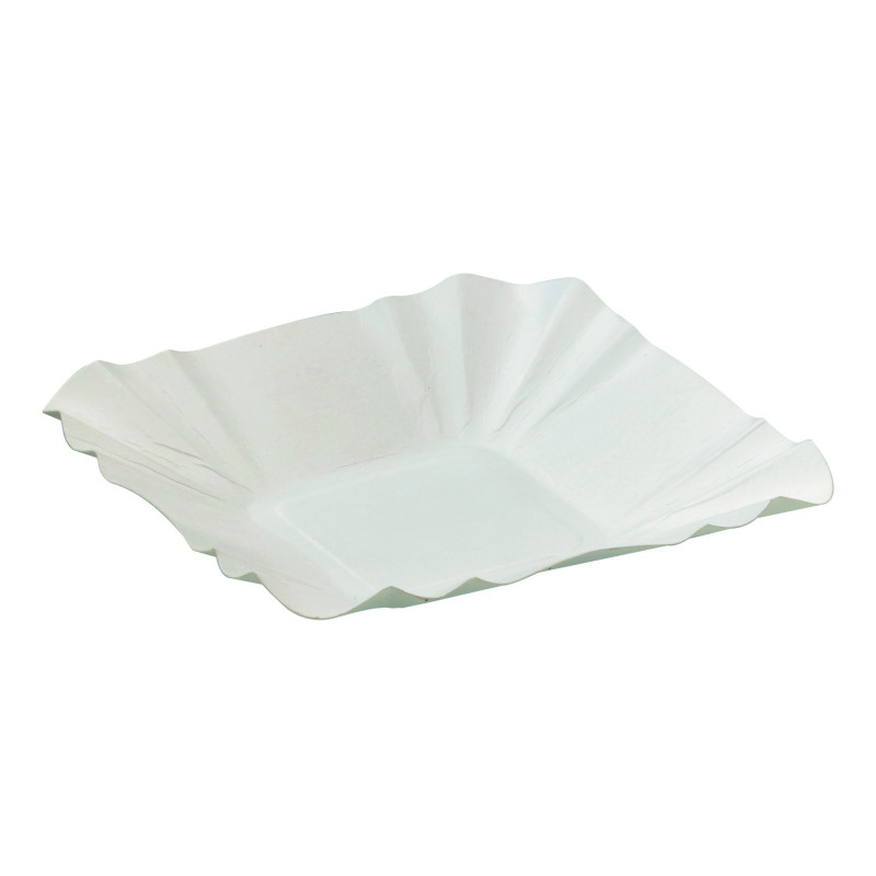 Assiette barque en carton blanc