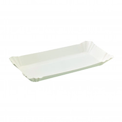 Assiette barque en carton blanc