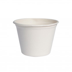 Gobelet pulpe blanc Par 50 unités L: 7,7 cm x l: 5 cm x H: 5,3 cm x P: 5,4 g