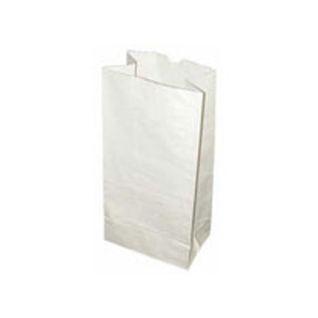Sac jetable en papier kraft blanc, 35 x 18 cm, emballage alimentaire  recyclable.